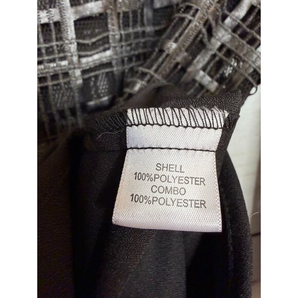 Alberto Makali NWT Sz M Top MSRP $179 Black Criss Cross Winter Chic Sheer - Picture 4 of 6